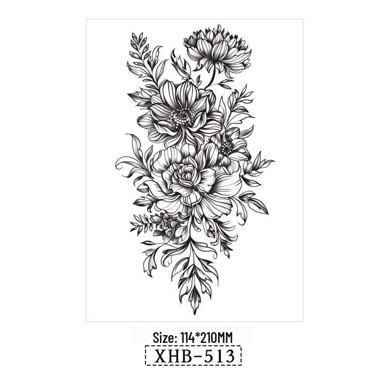 Vattentäta Svarta Djur Halvarm Tatuering Klistermärken