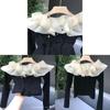 Tshirt Elegant Off Shoulder Mesh Splicing With Embroidery For Women Spring 2025