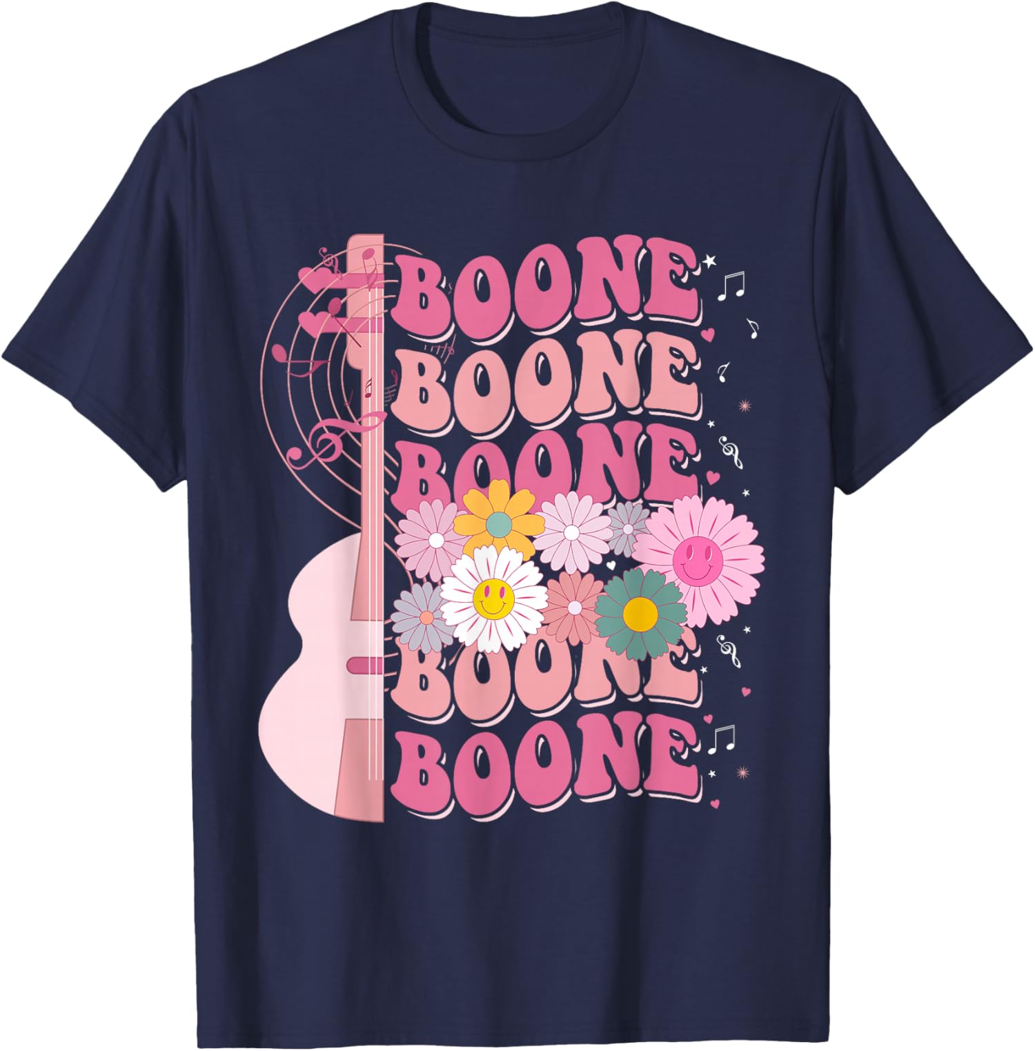 Boone Groovy Flower First Name Personalized 80 s Unisex T-Shirt Unisex T-Shirt M