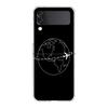 Phone Case For Samsung Galaxy Z Flip 3 4 5 Hard Folding PC Cartoon World map scenery direction For Samsung Z Flip 6 Cover