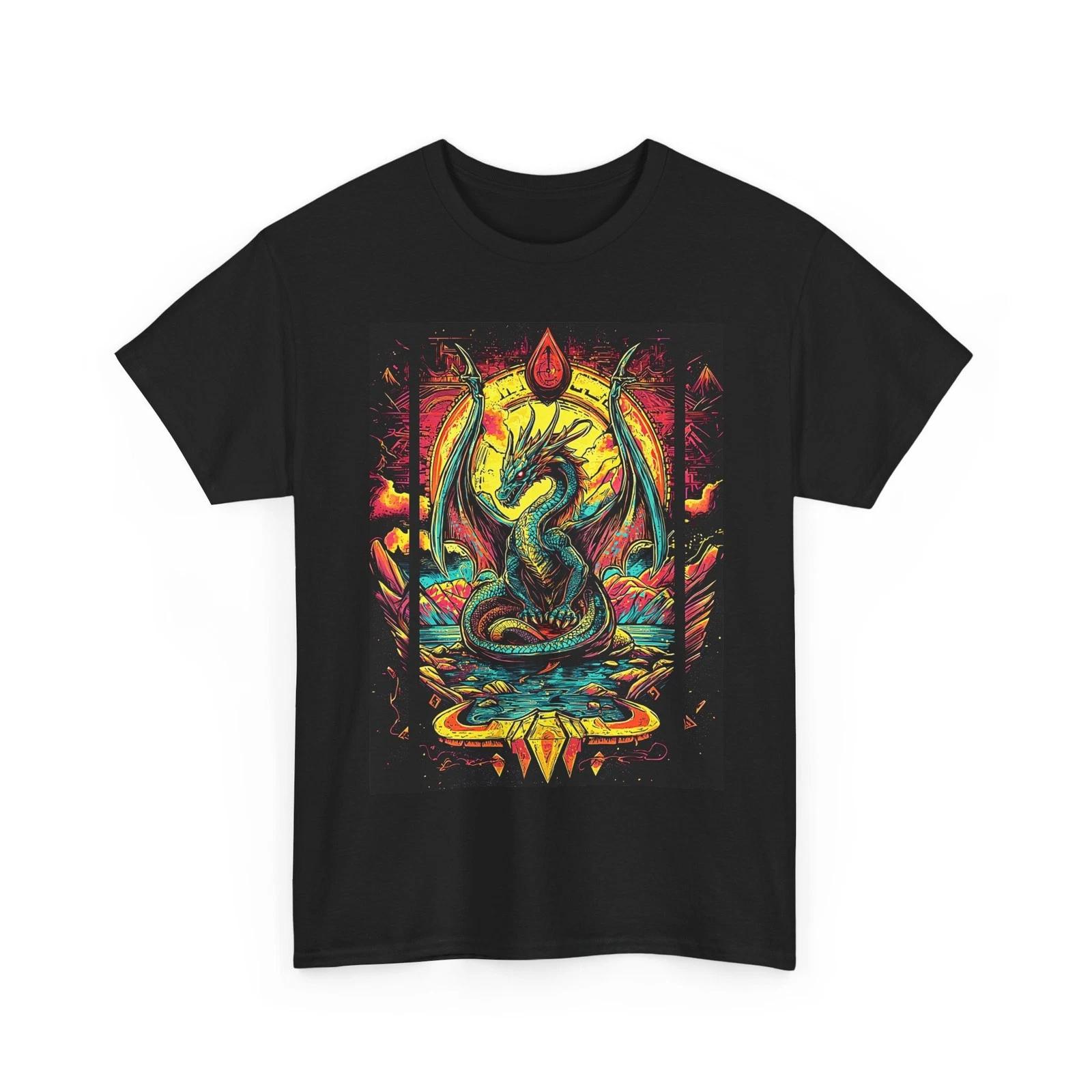 DRAGON ART Tshirt TEE GIFT MEN WOMEN DND GAME OF THRONES MEDIEVAL COMIC SHIRT 2XL