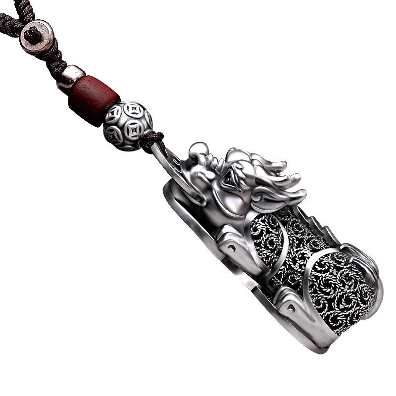 999 Sterling Silver Car Keychain Pendant Men's and Women's Personalized Creative High-end Key Ring Silver Car Hanging Silver Jewelry