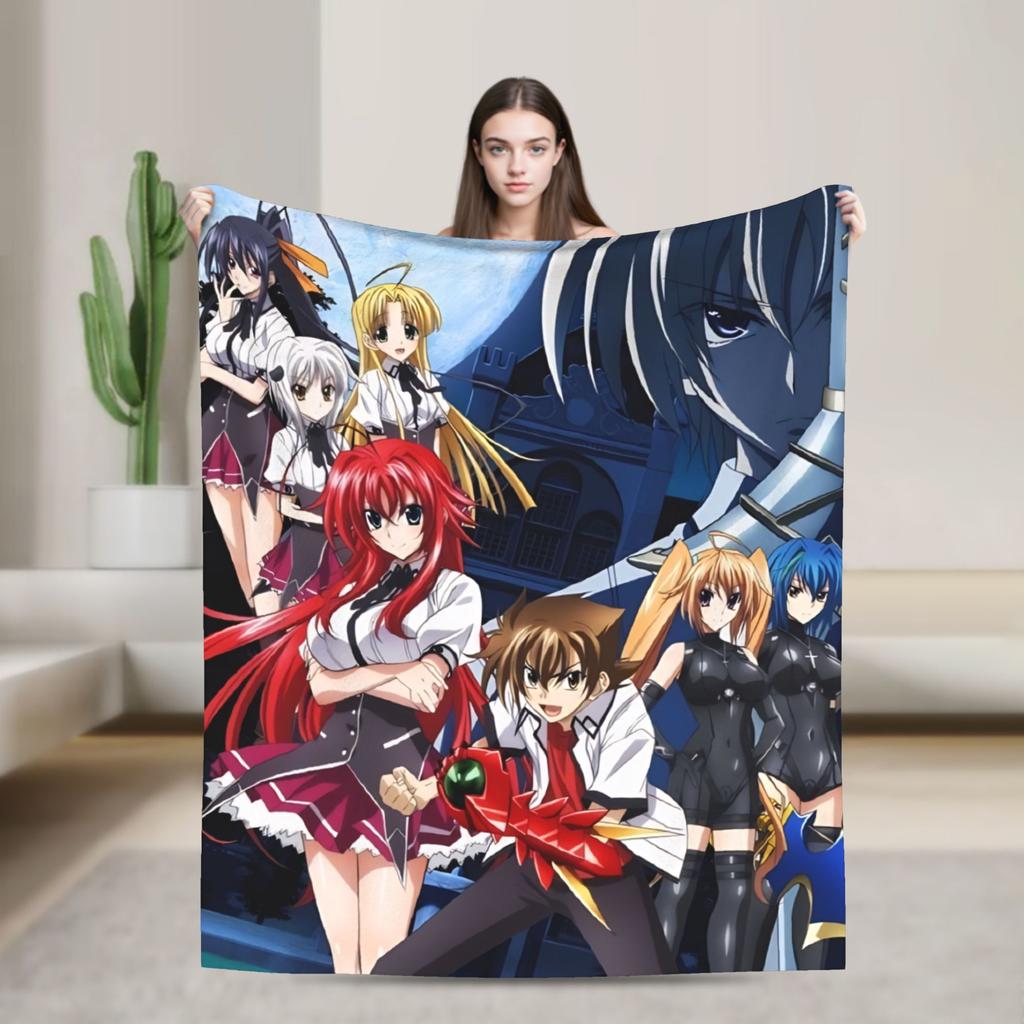 Superweiche Decken Dekorative High School DxD Überwurfdecke Anime Flanelldecke für Wohnzimmer Lustige Sofa-Bettdecke
