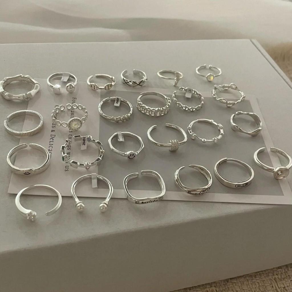 Xiaohongshu S925 Sterling Silver Summer Ring: Women's High-End Niche Light Luxury, Non-Fading Silver Jewelry