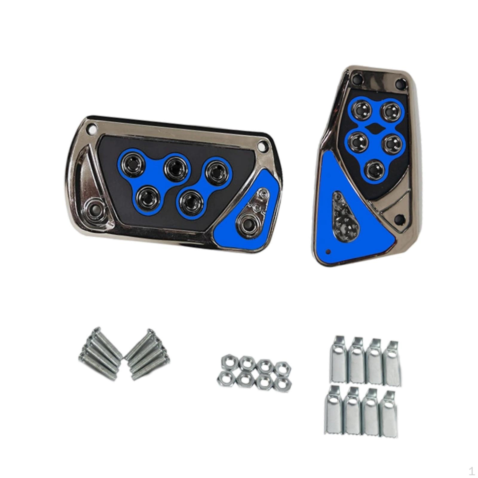 

Накладки на педали автомобиля, комплект, чехлы для тормоза и акселератора, противоскользящие, для гаража, нескользящие Blue Automatic Gear