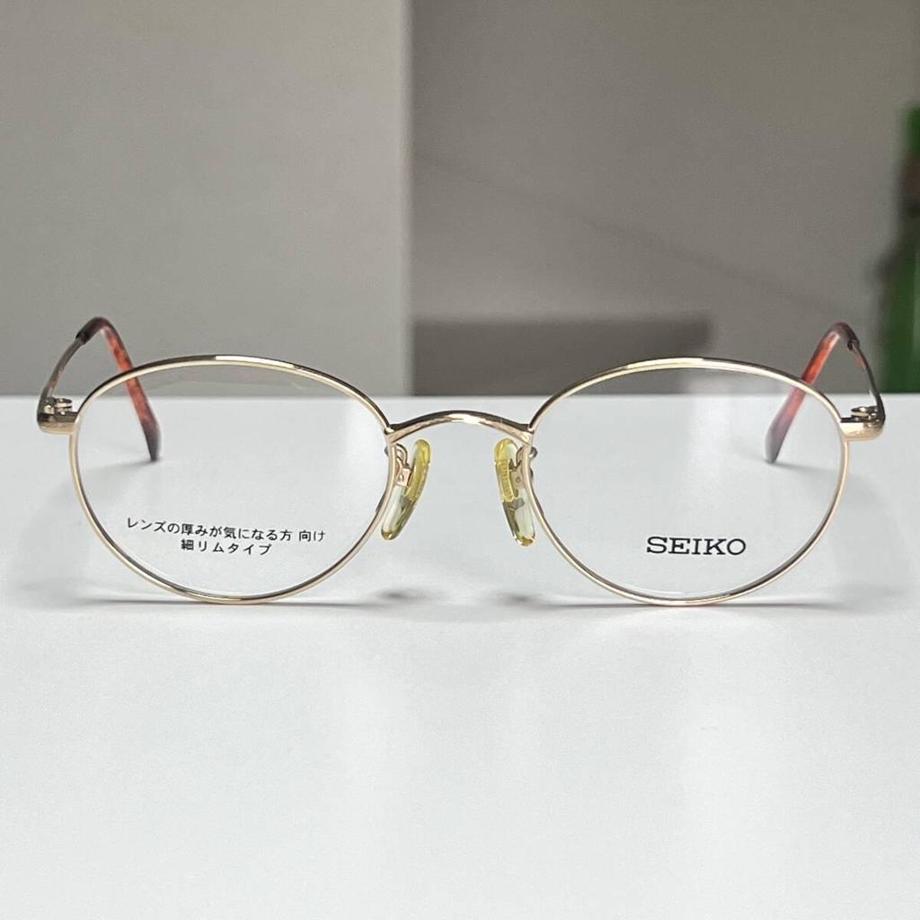 Used SEIKO Domestic Vintage Eyeglasses Frame Glasses Round Type EL-0874 GOLD Gold Women's Eyewear 4819-140