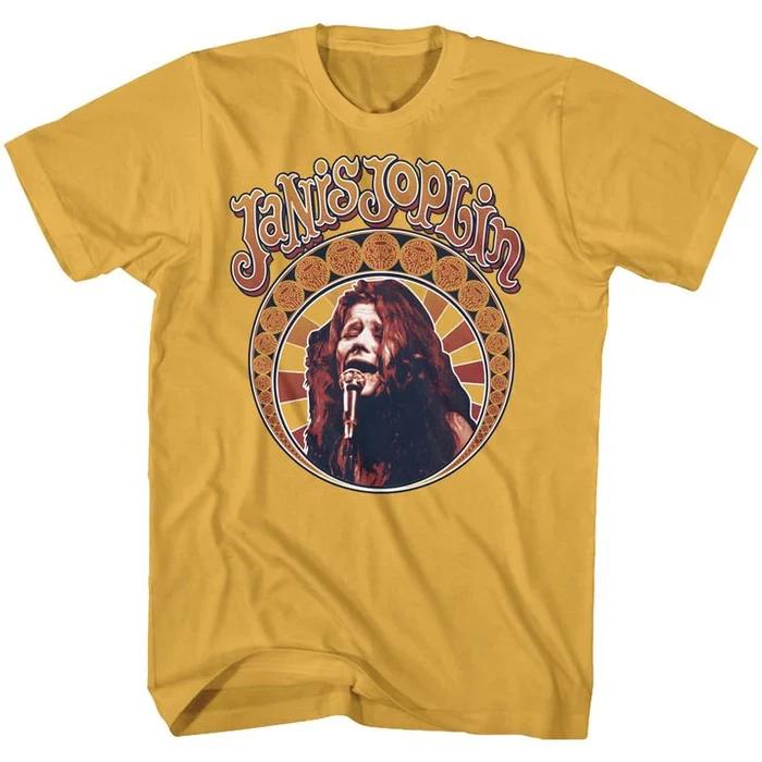 Collection Janis Joplin Live In Concert Heavy Cotton Yellow T Shirt EN371
