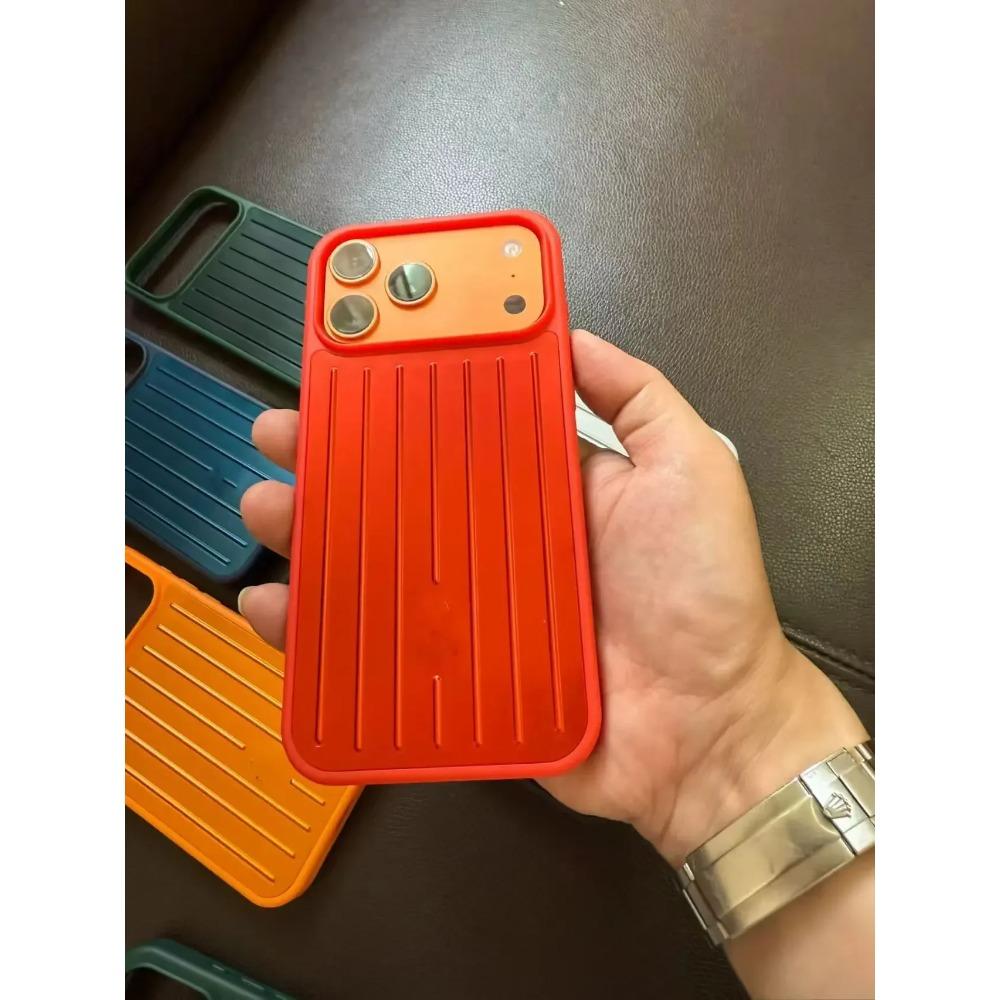 Luxury 3D Corrugated Stripe Stylish Business Luggage Smooth-Touch Case Phone Case for IPhone 17 Pro Max 16 15 14 for Rimowa Shockproof Bumper Cover