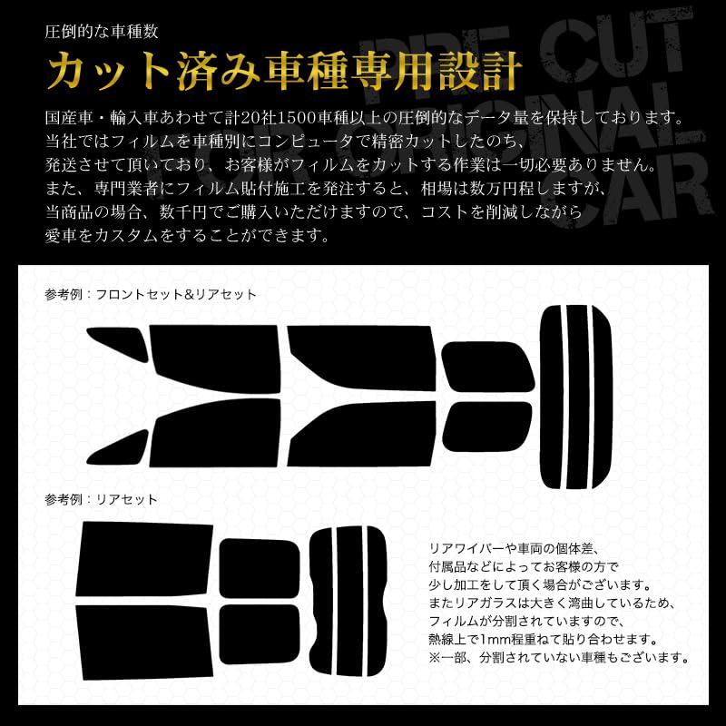 Velocity Heck-Set Auto-Folie für Wagon R High Super Smoke 5-Türer (MH21S/MH22S) (Keine Halterung) -