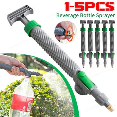 5-1PCS Pulverizador de pressão manual Bico de aspersão Bico de pulverização de garrafa de bebida ajustável Bico de pulverização de bomba de ar automática de alta pressão