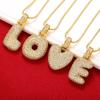 26 English Letters Hollow Design Hip Hop Necklace - Micro-set Electroplated