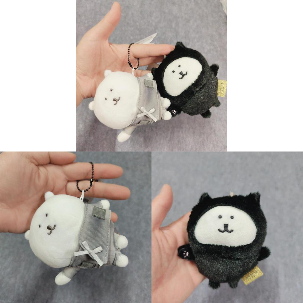 Self Deprecating Bear Plush Toy With Black Cat Costume For Gifts And Decor