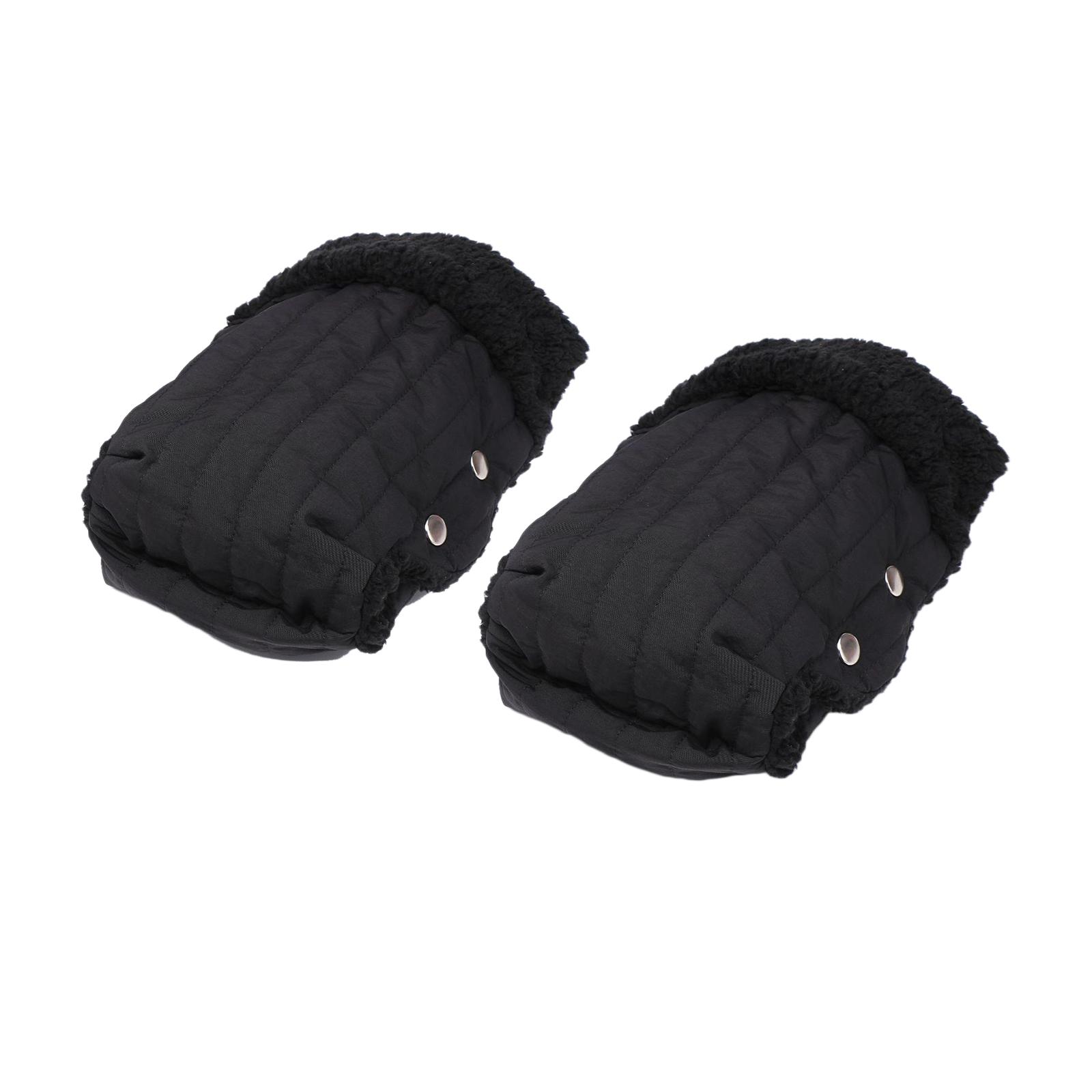 

Pram Gloves for Winter Waterproof Windproof Hand Warmer Plush Lining for Baby Cart Handlebar Cover чёрный