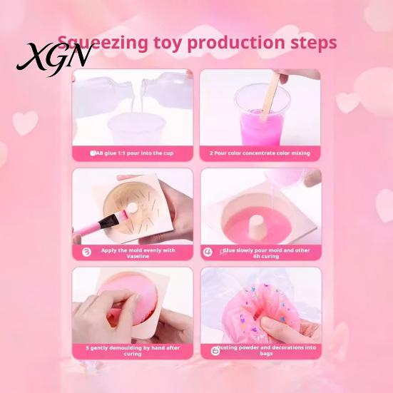 Stress Relief Fidget Toy Kit 66/142Pcs/Set DIY with Mold Glue Bag Measuring Decompression Toys Cup Charm Accessories Handmade Squeeze Craft