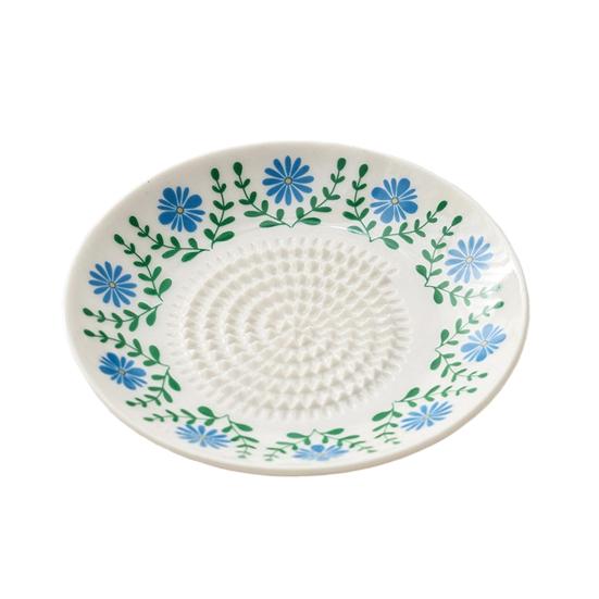 Ceramic Garlic Grinder, Multi-Functional Grating Plate, Manual Garlic Ginger Zester Bowl, All-in-One Prep Mixing Serving Dish, Kitchen Tool B