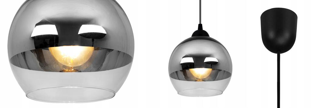 ELEGANTNÍ ZÁVĚSNÁ LAMPA, SKLENĚNÁ LAMPA, CHROMOVÁ LED