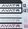 1Pc AVATR 11 12 Metallic English Letter Rear End Car Emblem Logo