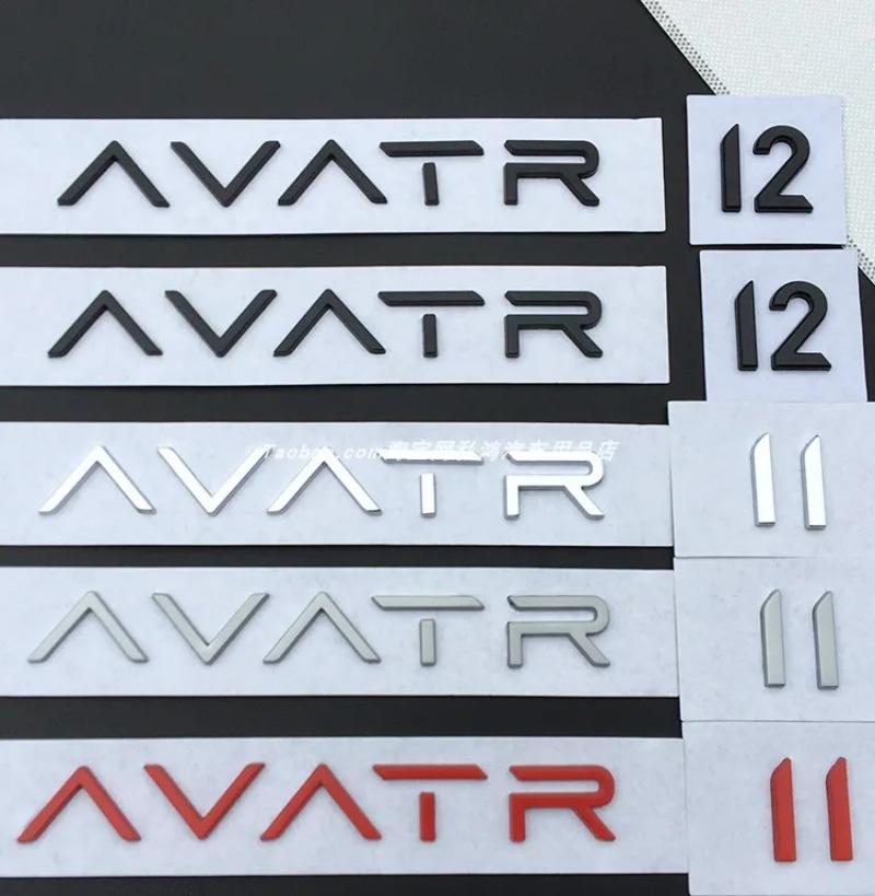 1Pc AVATR 11 12 Metallic English Letter Rear End Car Emblem Logo