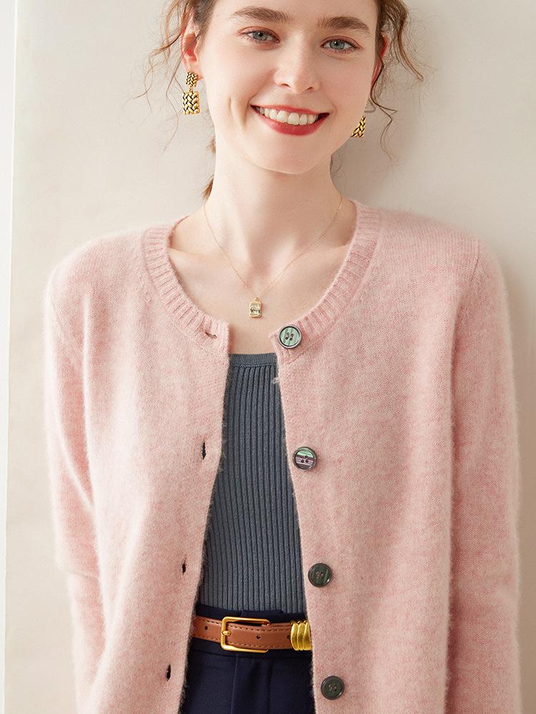 2025 Women's Cashmere Round Neck Loose Knit Sweater - Soft, Fluffy, Versatile Outerwear for Autumn and Winter