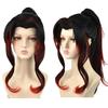 High-temperature Fiber Black Red Gradient Wig Perfect For Anime And Cosplay Fans