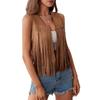 Women's Sleeveless Fringe Vest Casual Bohemian Style Layering Piece