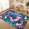 Axolotl Theme Soft Crystal Velvet Rug Custom Name & Text Print Non Slip Floor Rug for Bedroom Living Room