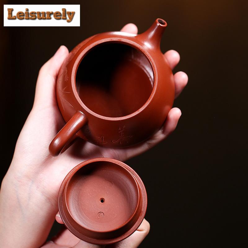 220ml Boutique Yixing Purple Clay Teapots Handmade Stone Scoop Pot Raw Ore Dahongpao Mud Kettle With Filter Chinese Zisha Teaset