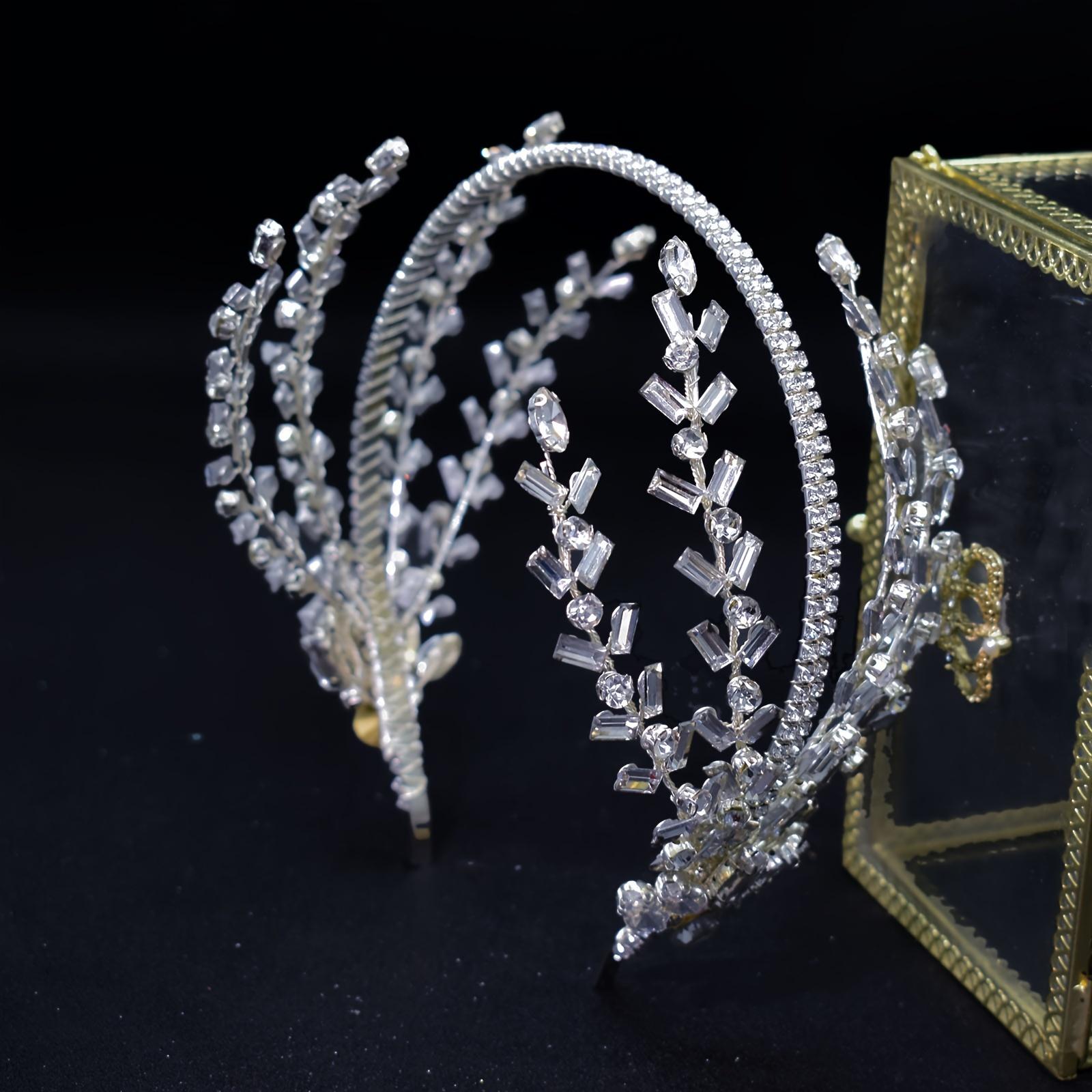 

1 шт., повязка на голову в стиле барокко, блестящая свадебная тиара со стразами для женщин, свадебные украшения для волос, аксессуары