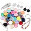 50pcs Per Pack of Natural Stone Patterned Resin Rhinestones, 10mm Flat Bottom Resin Gems, Round Resin Gems for Crafts