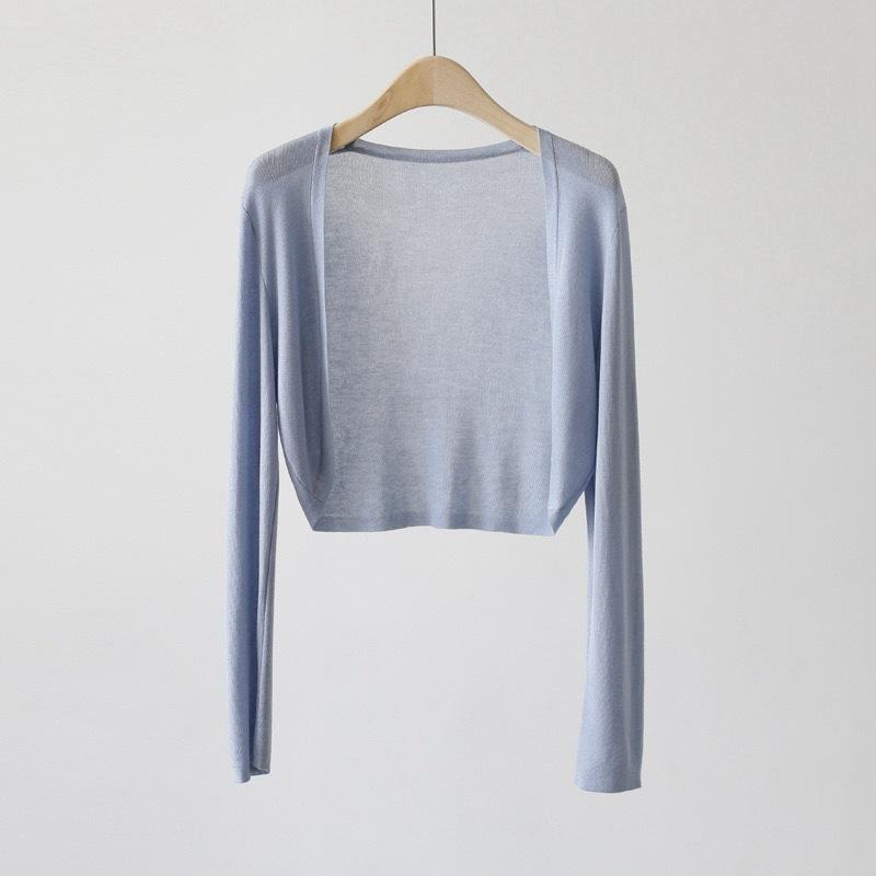 Knitted Cardigan Jacket Women's Summer Shawl Spring and Summer Outerwear Thin Camisole Air-conditioned Shirt Cover Up Shirt Short Top