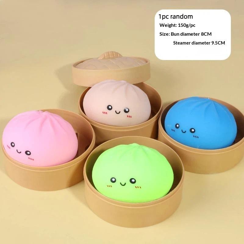 Simulation Soft Steamed Buns Pinch Squishy Bread Toy Home Holiday Party Desktop Decompression Stress Relief Ornament A3
