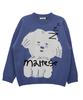 WAIKEI Sleeping Maltese Graphic Knit Blue