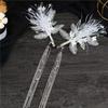 New feather hairpin fairy beauty bridal crystal soft pottery tassel headdress, high-end styling headwear
