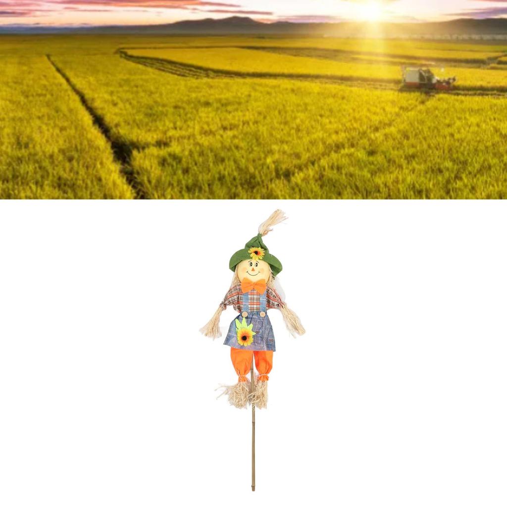 Rainproof Garden Scarecrow, Bird-Scaring Outdoor Scarecrow, 100cm Tall (Female Scarecrow)