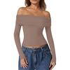Women's Fashion Sexy One Shoulder Desire Long Sleeve Milk Silk Bottoming Shirt