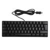 USB Wired Gaming Keyboard 60 Percent RGB Backlight 61 Keys Portable Compact Keyboard for PC Gamer Typist Black