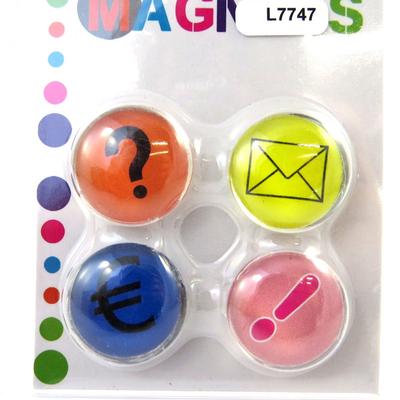 [L7747] - Set of 4 Multicolored 'Icons' Magnets