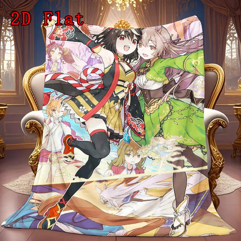 Uma Musume Pretty Derby 2D Flat Pattern Flannel Blanket High quality All Seasons Warmth and Comfort Perfect for Christmas Gifts.DMT0925209