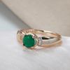 Anillo de Oro Multicolor de 18 Quilates para Mujer Esmeralda Natural de 1 Quilate con Diamantes Joyería Anillos De Bizuteria Anillos Mujer Anillos de Piedras Preciosas Caja