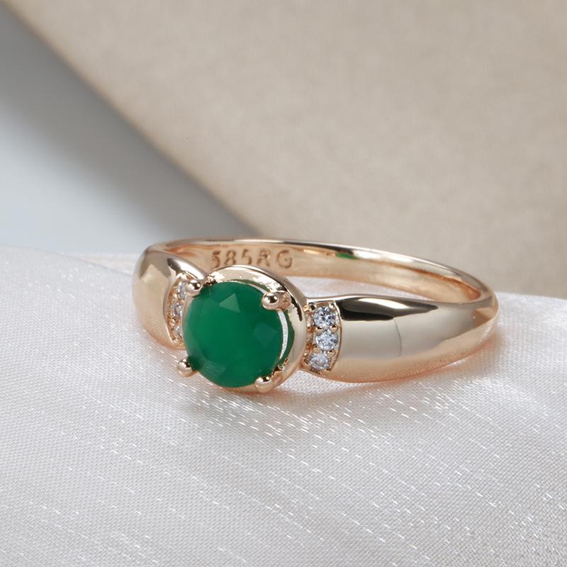Anillo de Oro Multicolor de 18 Quilates para Mujer Esmeralda Natural de 1 Quilate con Diamantes Joyería Anillos De Bizuteria Anillos Mujer Anillos de Piedras Preciosas Caja