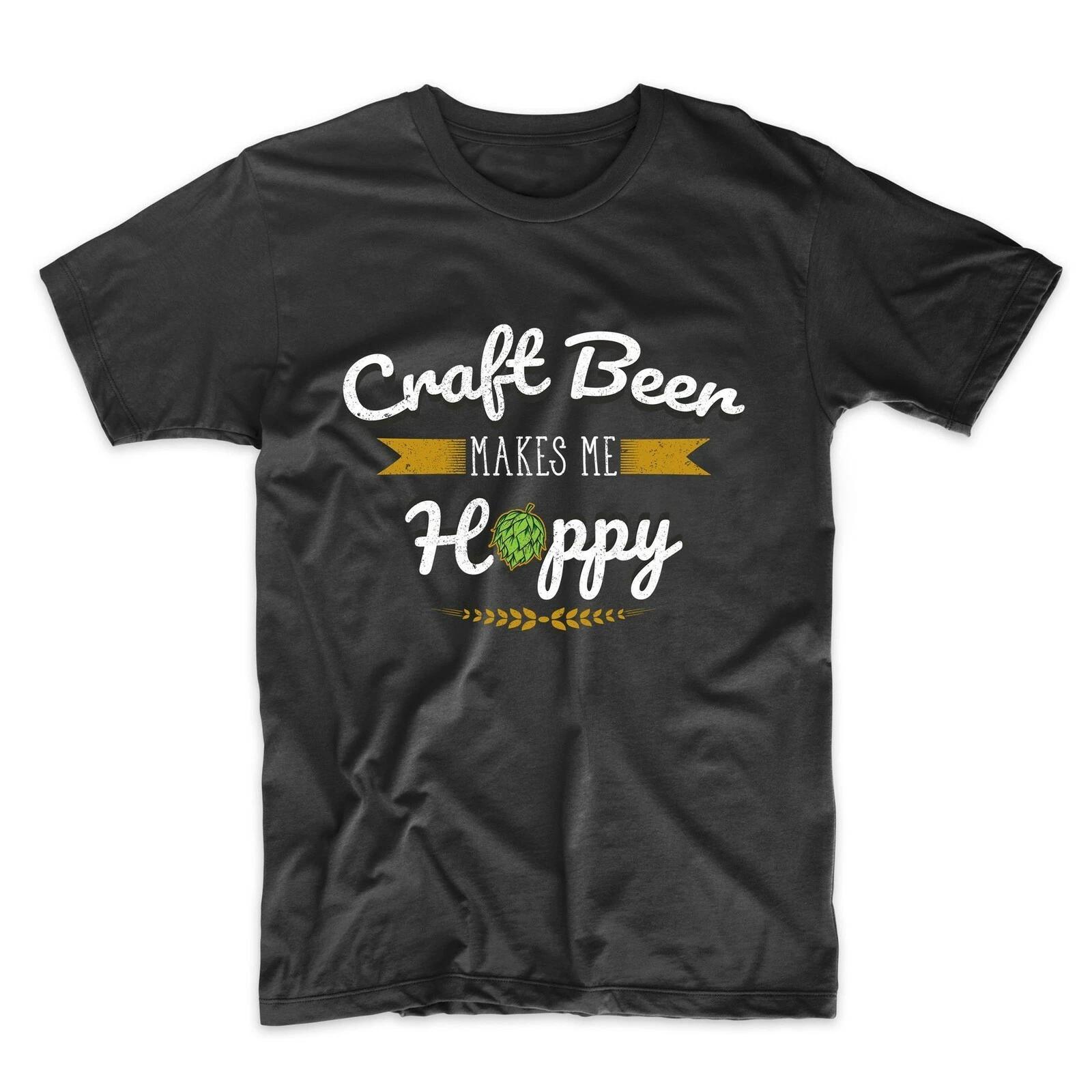 Men s Drinking Shirt - Craft Beer Makes Me Hoppy Funny Beer Snob T-Shirt 3XL