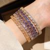 18k Gold-Plated Crystal Zircon Square Buckle Bracelet - Elegant Wrist Jewelry