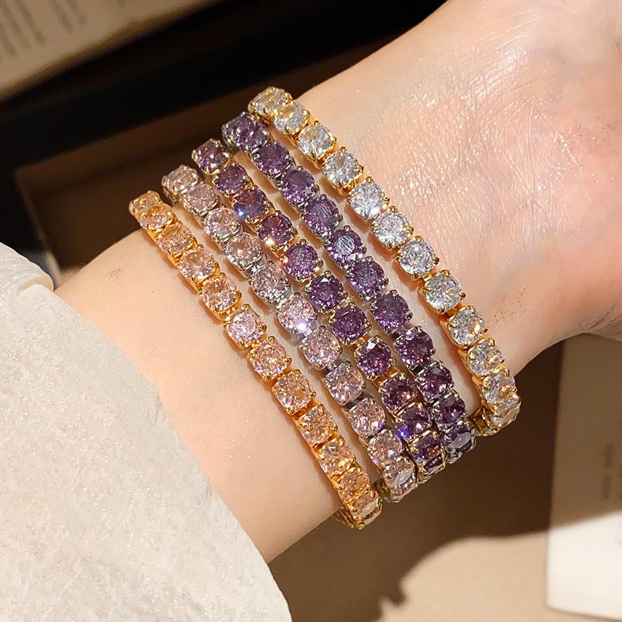18k Gold-Plated Crystal Zircon Square Buckle Bracelet - Elegant Wrist Jewelry