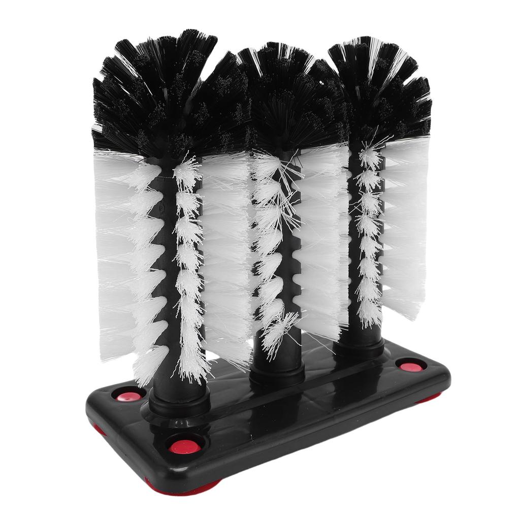 3 Köpfe Tassenbürste Wasserflaschenreinigungsbürste Gläserwascher mit Saugfuß für Hotelbar