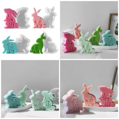 Stampi Carini in Silicone a Forma di Coniglietto per Pasqua Stampo in Silicone a Rilascio Facile Per Creare Candele a Forma di Coniglietto Pasquale Decorazione da Esposizione