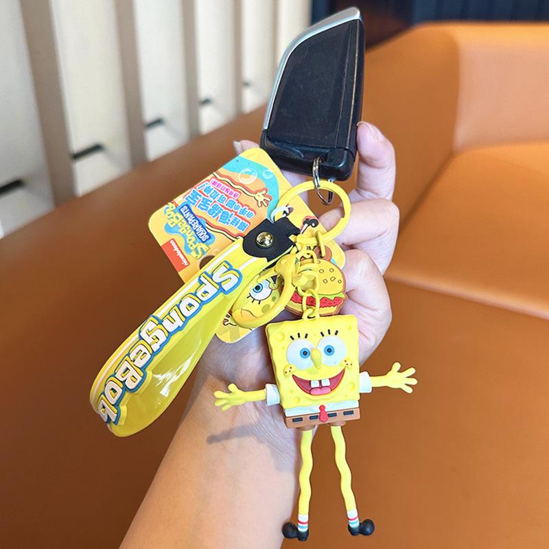 Spongebob Squarepants Keychain Creative Pull-And-Unzip Car Key Chain Pendant Couple Exquisite Bag Pendant