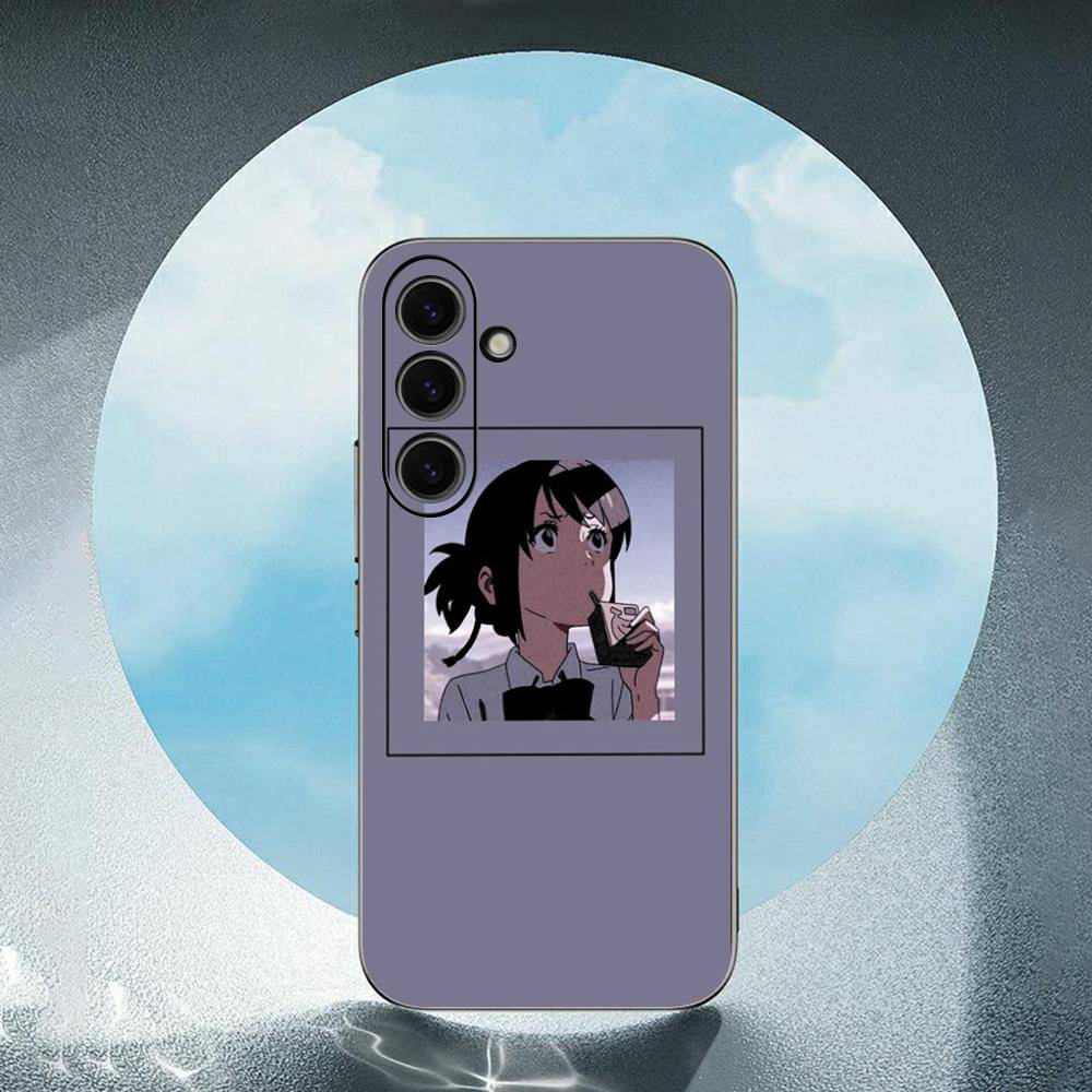 Cute Cartoon Anime Girl Luxury For Samsung Galaxy S23 S24 S25 Ultra S22 Plus S21 Black Soft Case Waterproof Soft Case