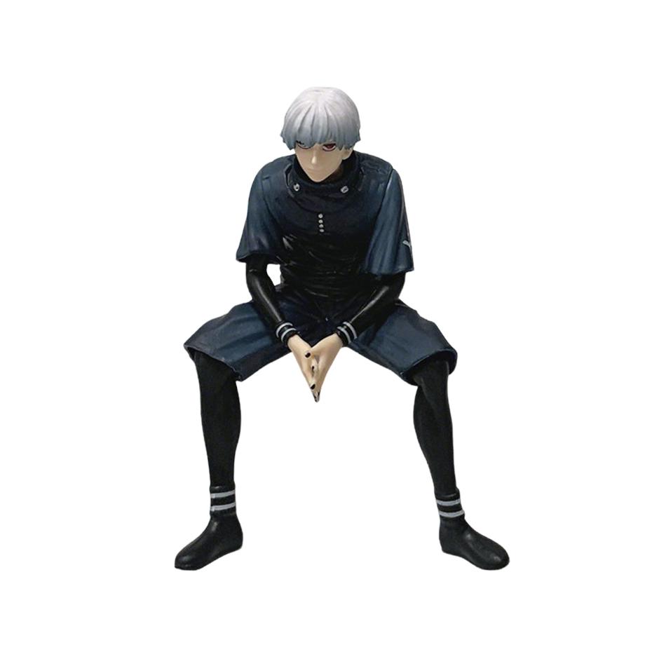 Ken Kaneki Sitting Figure Tokyo Ghoul Replaceable Double Head Double Arms Statue With Base Anime Model Toy Deco Boy Gift