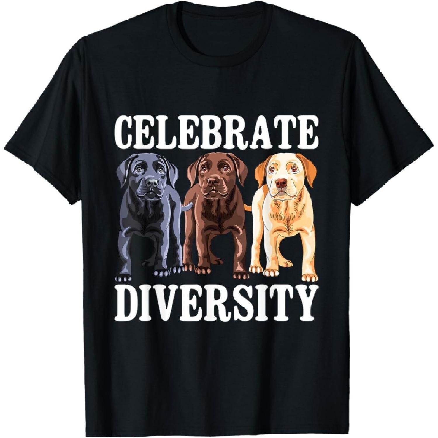 Celebrate Diversity - Labrador Retriever Dog Lover T-Shirt S