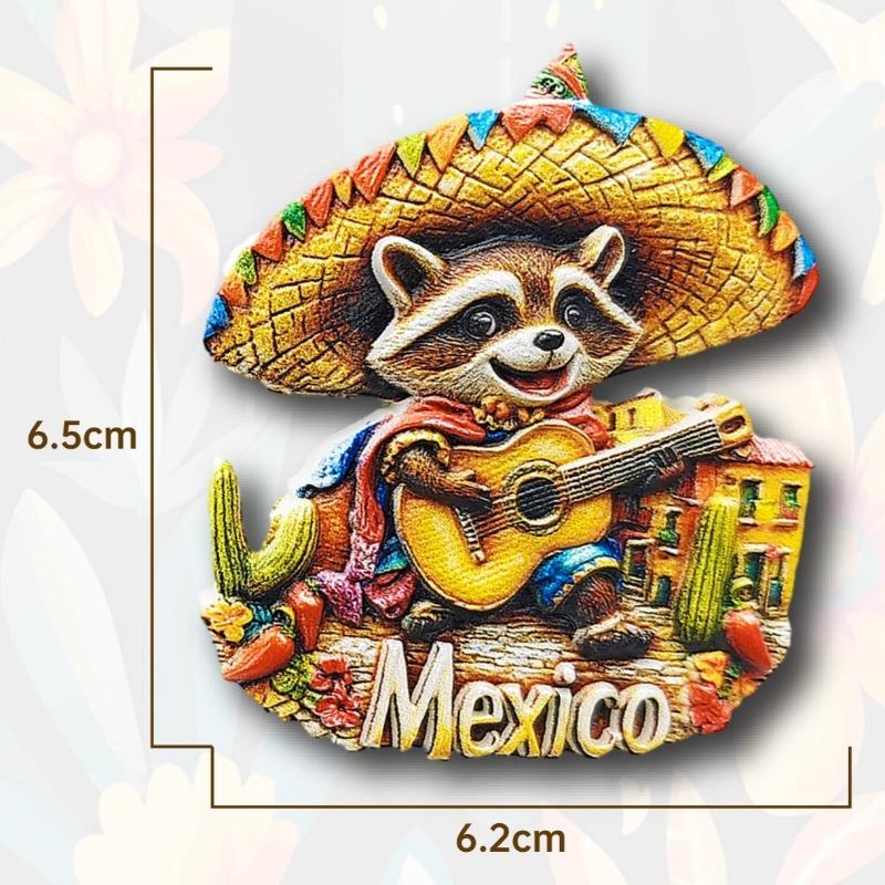 

Mexico Refrigerator Stickers Travelling Souvenirs Guitar Raccoon Fridge Magnets Home Decoration Wedding Gifts